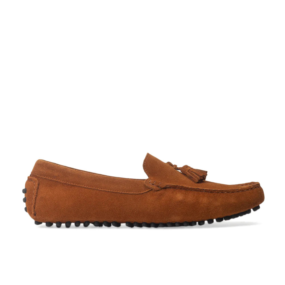 Gommino Suede Tassel Loafers (Tan)