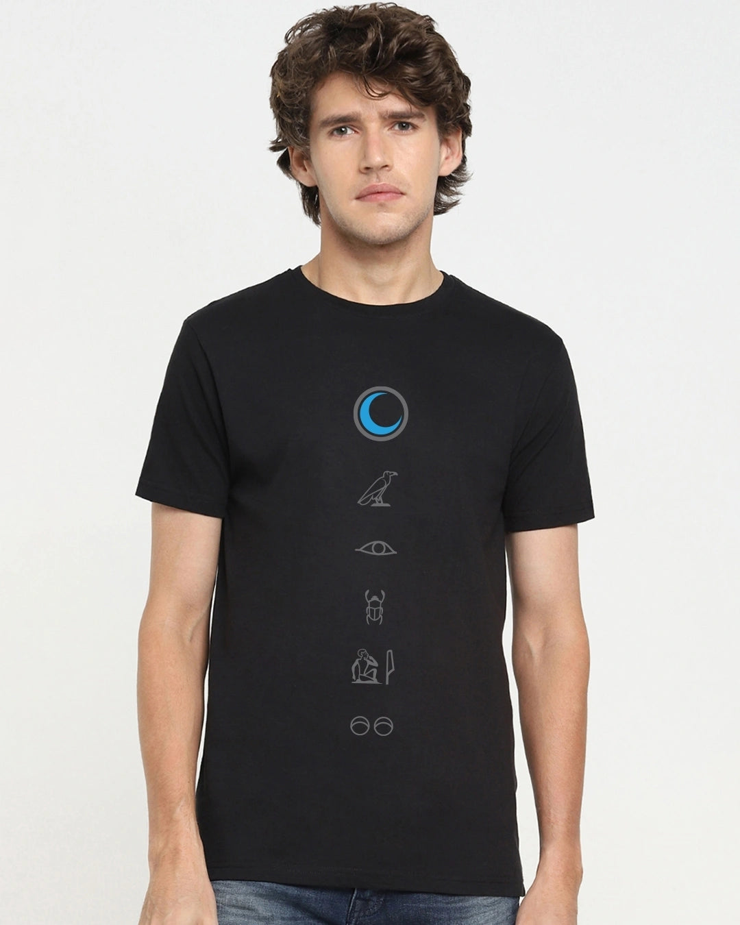 Men's Black Marvel Moon Knight Graphic Printed T-shirt