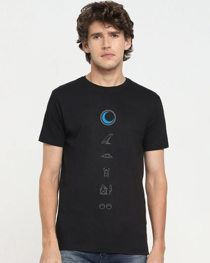 Men's Black Marvel Moon Knight Graphic Printed T-shirt