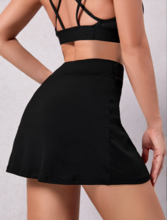 Navy High Rise Wrap Skort