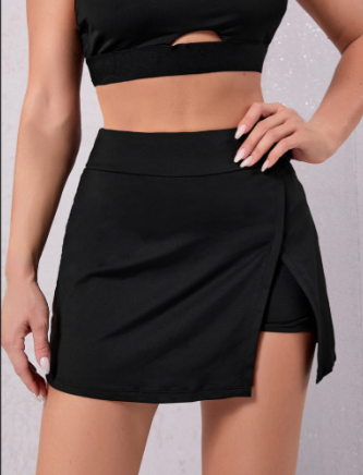 Navy High Rise Wrap Skort