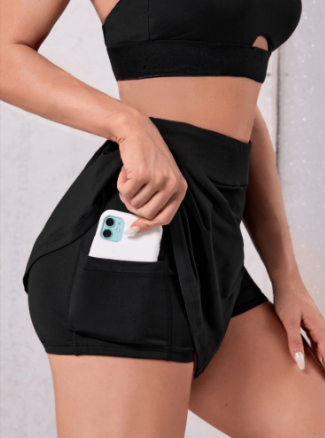 Navy High Rise Wrap Skort