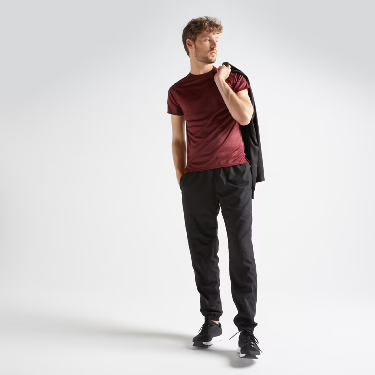 Men Gym Trackpants Joggers Slim Fit - Smoked Black