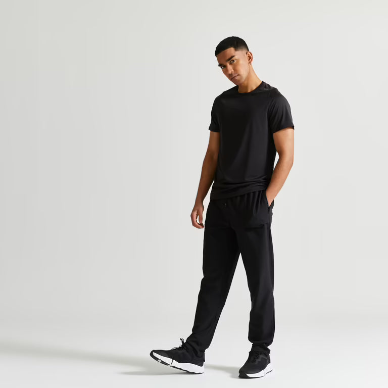 Stretchable, Quick Dry, Zip Pocket,Convertible Jog Fit- Mens Gym Trackpant Black