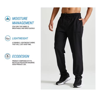 Stretchable, Quick Dry, Zip Pocket,Convertible Jog Fit- Mens Gym Trackpant Black