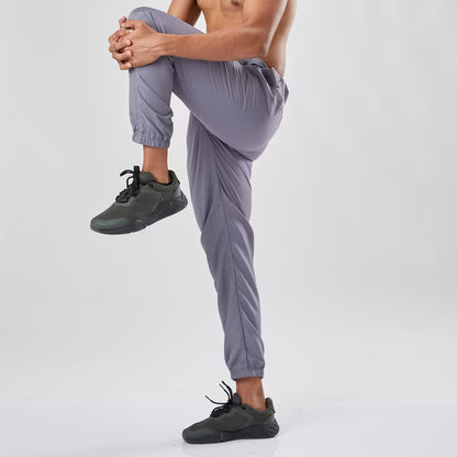 Men Gym Trackpants Joggers Slim Fit - Grey