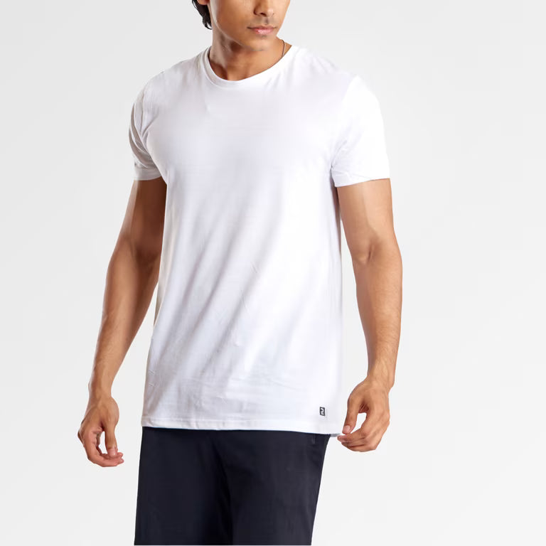 Men's Tshirt Regular Fit For Light Activity-White