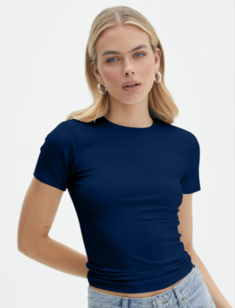 Navy Blue Round Neck Regular Tshirt