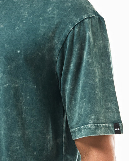 Men's Green Oversized Acid Wash T-shirt
