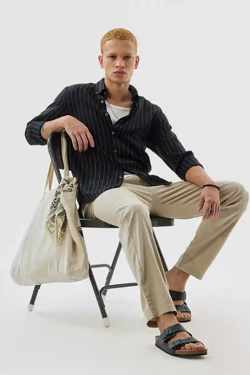 Black Stripes Regular Fit Shirt