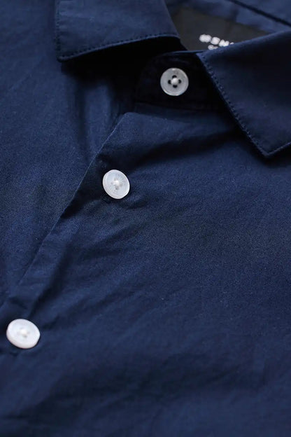 Core Lab Navy Plain Slim Fit Shirt