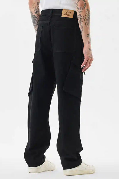 Black Mid Rise Loose Fit Jeans