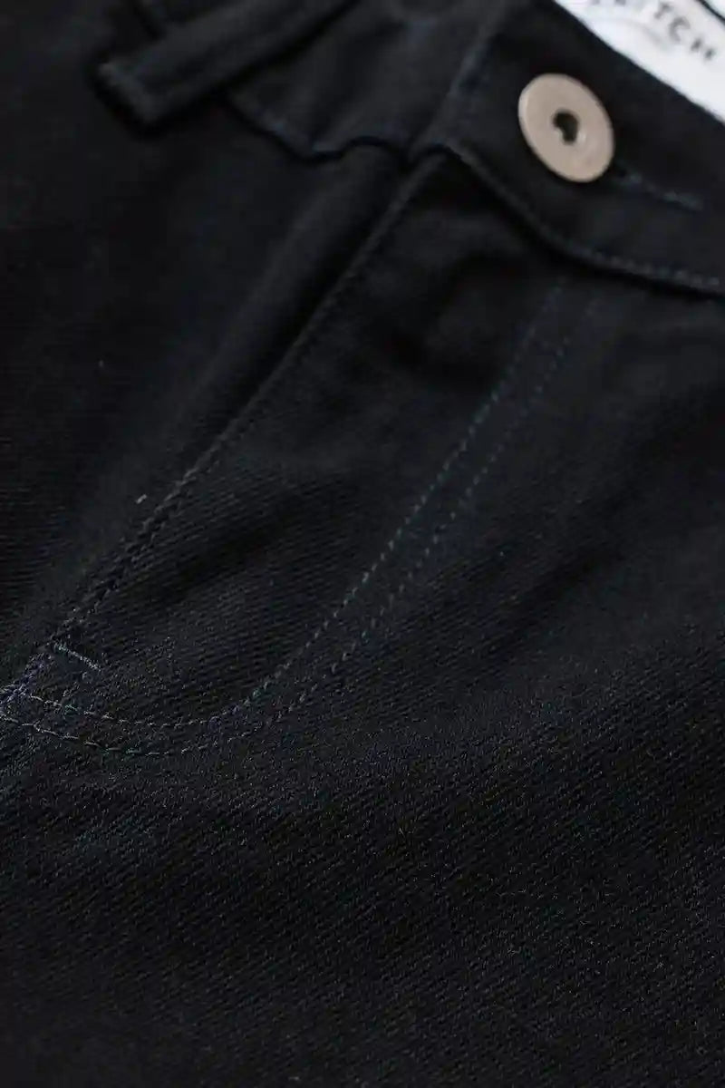 Black Mid Rise Loose Fit Jeans